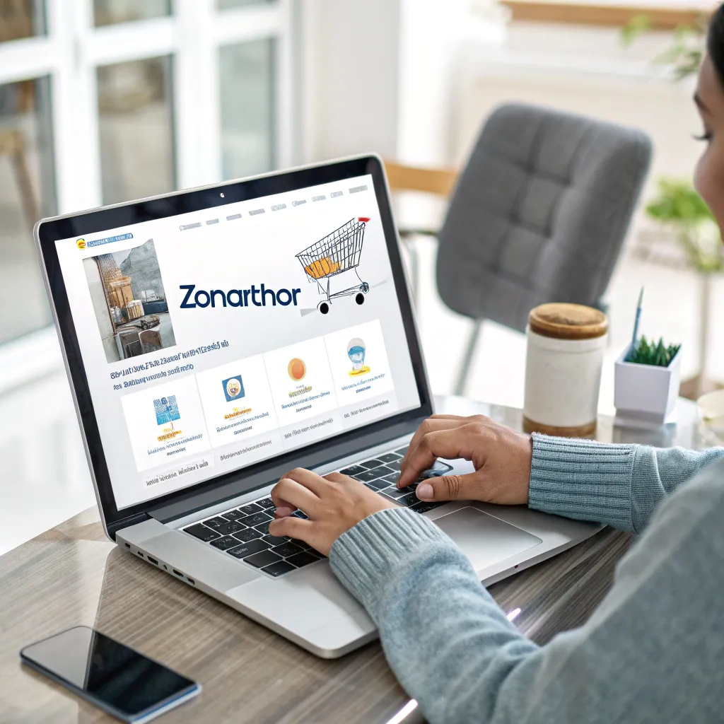 Illustration of placing an order online at ZONARITHOR